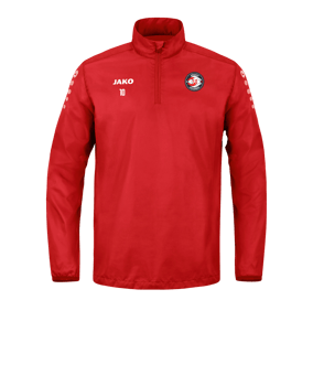 Coupe vent 1/2 zip team JAKO équipe Rainzip rouge F100 
