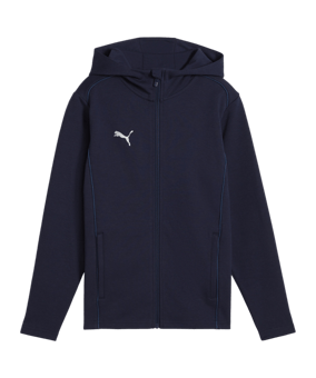 PUMA teamFINAL Casuals Kapuzenjacke Kids Blau F06 - dunkelblau