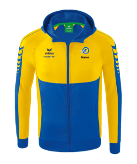 Erima Six Wings Kapuzenjacke Kids Blau Gelb