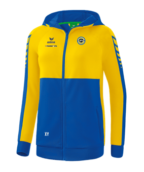 Erima Six Wings Kapuzenjacke Damen Blau Gelb 