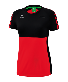 Erima Six Wings T-Shirt Damen Rot Schwarz