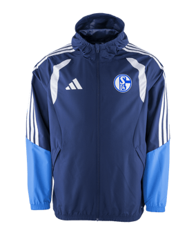 adidas FC Schalke 04 Team Regenjacke Blau - blau