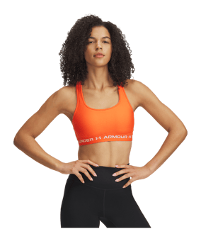 Under Armour Crossback Mid Sport-BH Damen Orange F847 - orange