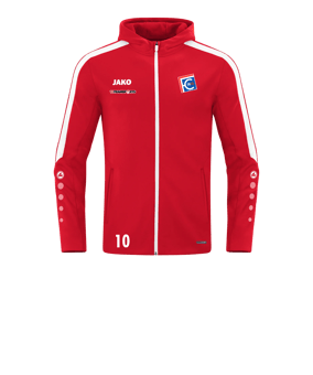 JAKO Power Kapuzenjacke Kids Rot Weiss F100