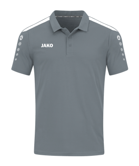 JAKO Power Poloshirt Grau Weiss F840 - grau
