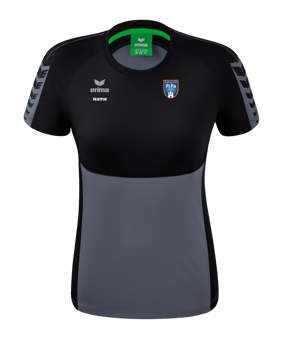 Erima Six Wings T-Shirt Damen Grau Schwarz