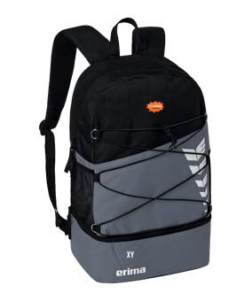 Erima Six Wings Rucksack mit Bodenfach Grau Schwarz