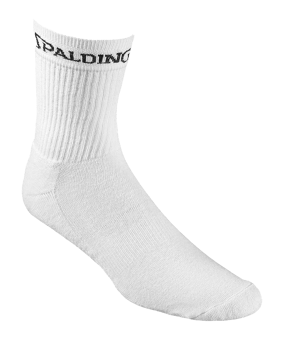 Spalding Mid Cut Socken 3er Pack Weiss F01 - weiss