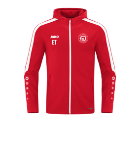 JAKO Power Kapuzenjacke Kids Rot Weiss F100