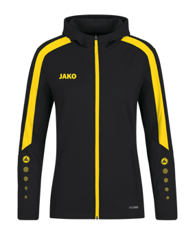 JAKO Power Kapuzenjacke Damen Schwarz Gelb F803 - schwarz