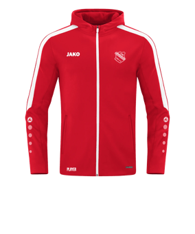 JAKO Power Kapuzenjacke Rot Weiss F100