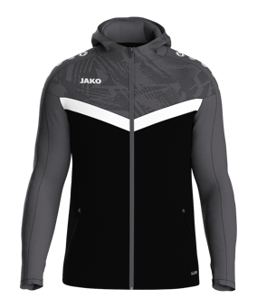 JAKO Iconic Kapuzenjacke Schwarz F801 - schwarz