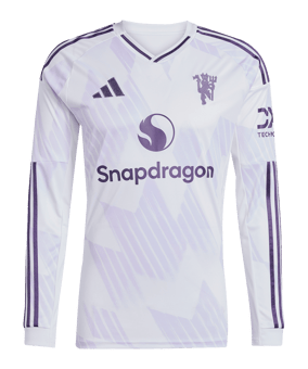 adidas Manchester United Longsleeve Trikot Away 2025/2026 Weiß - weiss