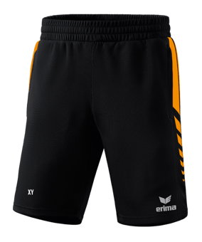 Erima Six Wings Worker Short Kids Schwarz Orange
