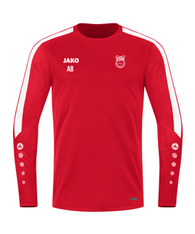 JAKO Power Sweatshirt Rot Weiss F100