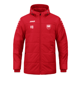 JAKO Team Coach Kapuzenjacke Rot F100