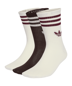 adidas 3 Stripes Crew 3er Pack Socken Weiß