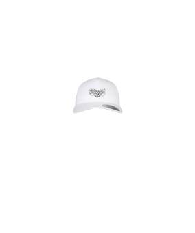 Merch 5 Panel Retro Trucker Cap Weiss  | #logo1c