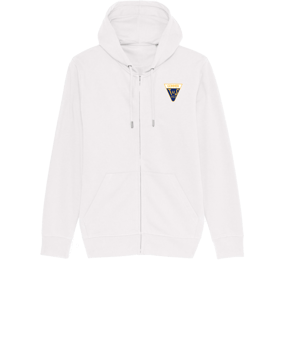 Merch Connector Zip-Hoodie White | #justlogo4c