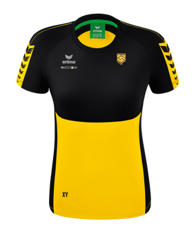 Erima Six Wings T-Shirt Damen Gelb Schwarz