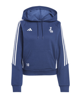 adidas Tiro 24 Hoody Damen Blau Weiss Hockey Logo