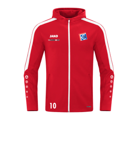 JAKO Power Kapuzenjacke Kids Rot Weiss F100