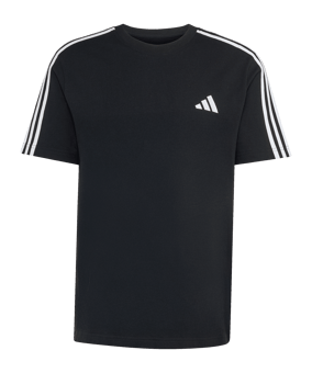 adidas Essentials 3-Stripes Single Jersey Left Chest Branded T-Shirt Schwarz - schwarz