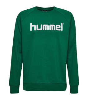 Hummel Cotton Logo Sweatshirt Kids Grün F6140 - gruen