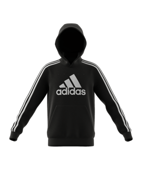 adidas 3 Stripes Kapuzenjacke Kids Schwarz Weiss - schwarz