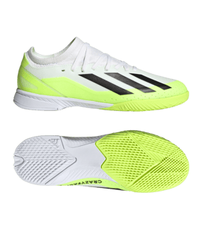 adidas X Crazyfast.3 IN Halle Crazyrush Kids Weiss Schwarz Gelb - weiss