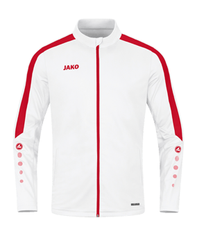JAKO Power Polyesterjacke Kids Weiss Rot F004 - weiss