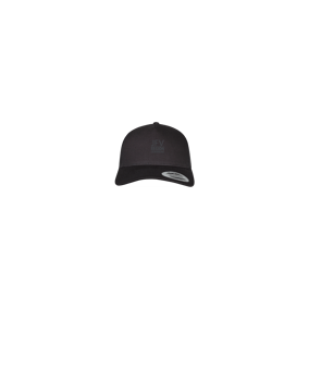 Merch 5 Panel Retro Trucker Cap Schwarz | schriftzug toneintone