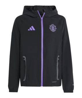 adidas Manchester United Vis Tech Travel Jacke Kids Schwarz - schwarz