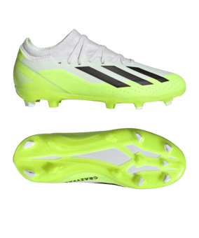 adidas X Crazyfast.3 FG Crazyrush Kids Weiss Schwarz Gelb - weiss