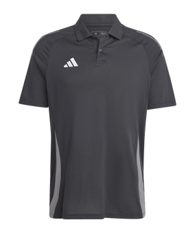 adidas Tiro 24 Comp Poloshirt Schwarz Grau - schwarz