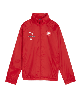 PUMA teamGOAL Allwetterjacke Kids Rot Weiss F01