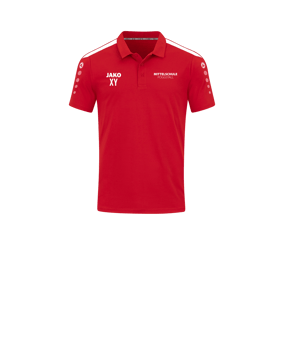 JAKO Power Poloshirt Kids Rot Weiss F100