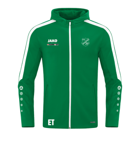 JAKO Power Kapuzenjacke Grün Weiss F200