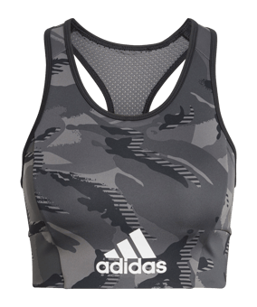 adidas D2M Camo Sport-BH Training Damen Schwarz - schwarz