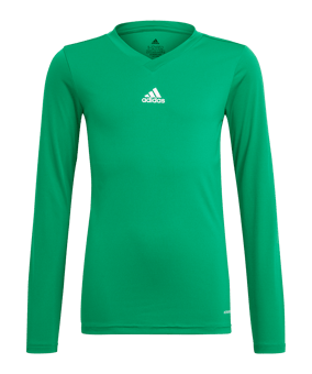 adidas Team Base Top langarm Kids Dunkelgrün - gruen
