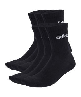 adidas Linear Crew Cushioned 6 Pair Socken Schwarz - schwarz