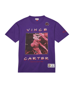 NBA TORONTO RAPTORS VINCE CARTER HEAVYWEIGHT PREMIUM PLAYER VINTAGE LOGO T-SHIRT - lila
