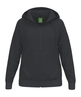 Erima TS Kapuzenjacke Damen Schwarz - schwarz