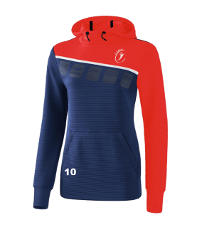 Erima 5-C Kapuzensweat Damen Blau Rot