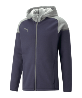 PUMA teamCUP Casuals Kapuzenjacke Blau Grau F06 - blau