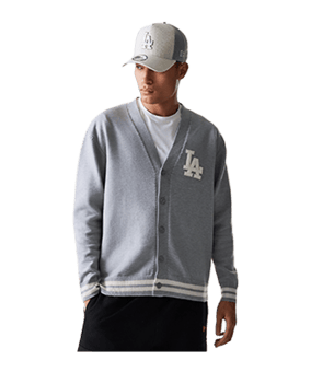 New Era MLB Knit Los Angeles Dodgers Jacke Grau - grau