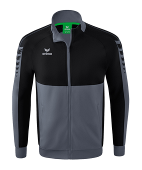 Erima Six Wings Trainingsjacke Grau Schwarz - grau