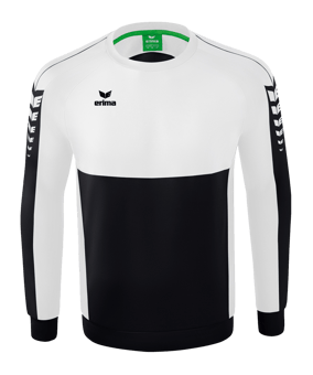 Erima Six Wings Sweatshirt Schwarz Weiss - schwarz