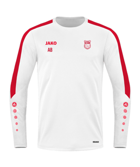 JAKO Power Sweatshirt Weiss Rot F004