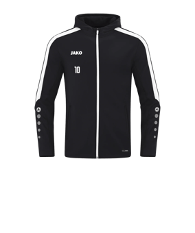 JAKO Power Kapuzenjacke Kids Schwarz Weiss F800
